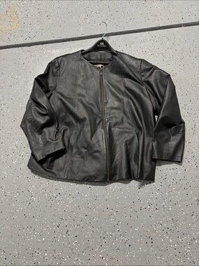 Black 100% Genuine Leather Womens Jacket Y2K Vintage